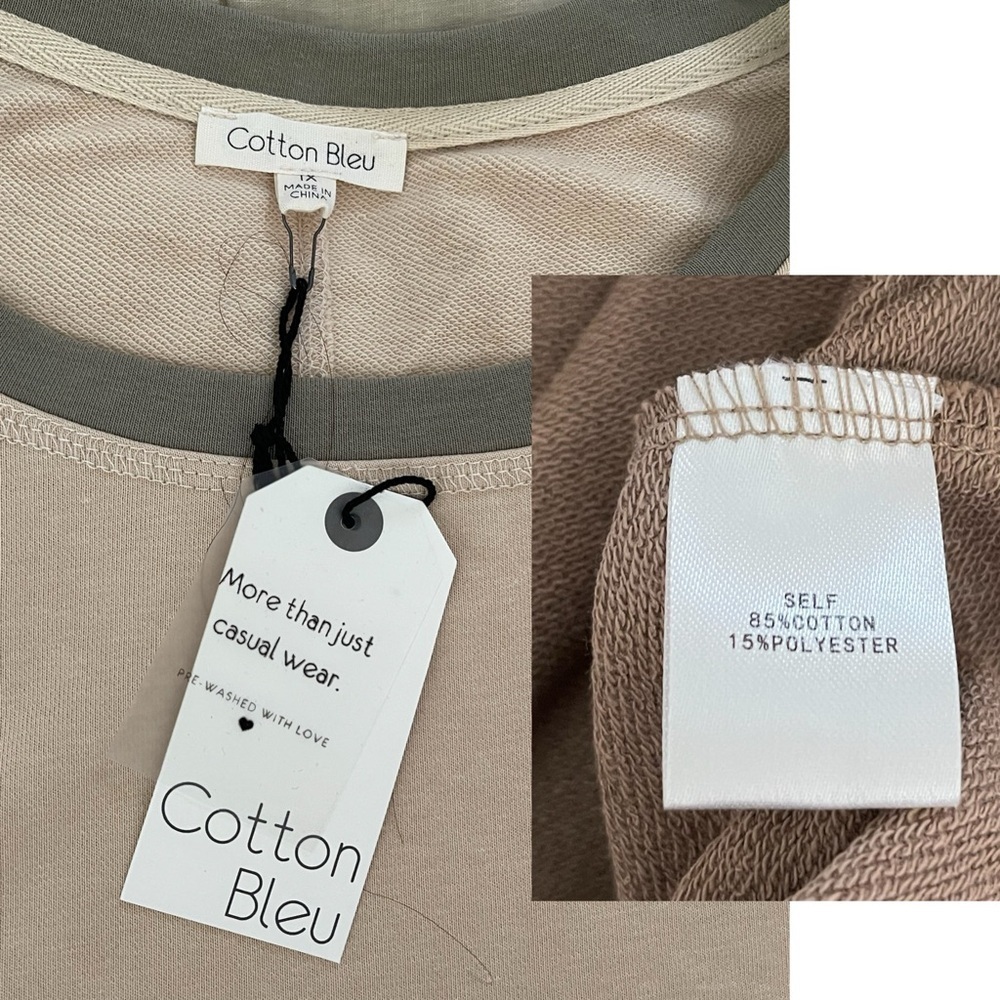 Hacci Taupe Combo Soft Warm Brushed Long Sleeve Top in Size 1X NWT - Picture 7 of 15